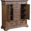Pemberly Row Solid Wood 6-Drawer Door Chest in Brushed Walnut