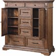 Pemberly Row Solid Wood 6-Drawer Door Chest in Brushed Walnut