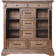 Pemberly Row Solid Wood 6-Drawer Door Chest in Brushed Walnut