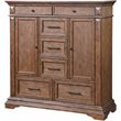 Pemberly Row Solid Wood 6-Drawer Door Chest in Brushed Walnut