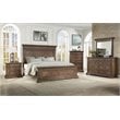 Pemberly Row Contemporary Solid Wood King Bed in Brushed Walnut