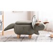 Pemberly Row Dinosaur Fabric Storage Ottoman/Stool in Gray/Natural