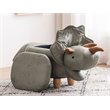Pemberly Row Dinosaur Fabric Storage Ottoman/Stool in Gray/Natural
