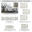 Pemberly Row 8-piece Jacquard Fabric King Comforter Set in Silver