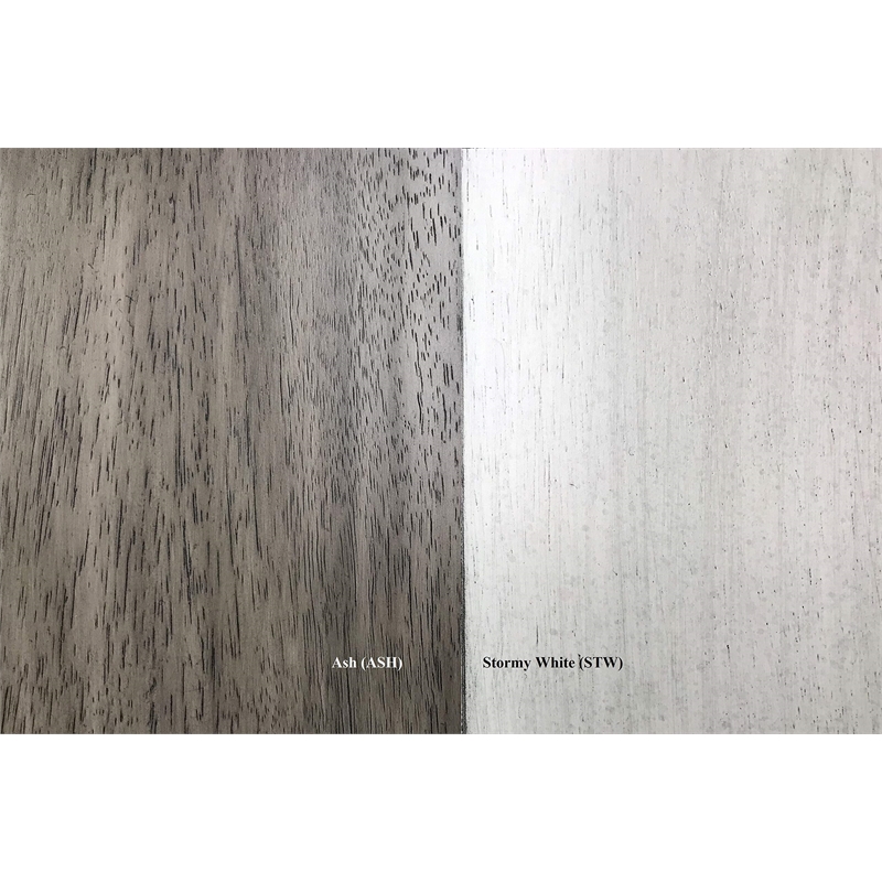 Pemberly Row Double Pedestal Wood Dining Table in Gray/Stormy White