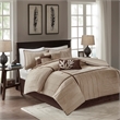 Pemberly Row 7-piece Transitional Microsuede Comforter Set - Beige Finish