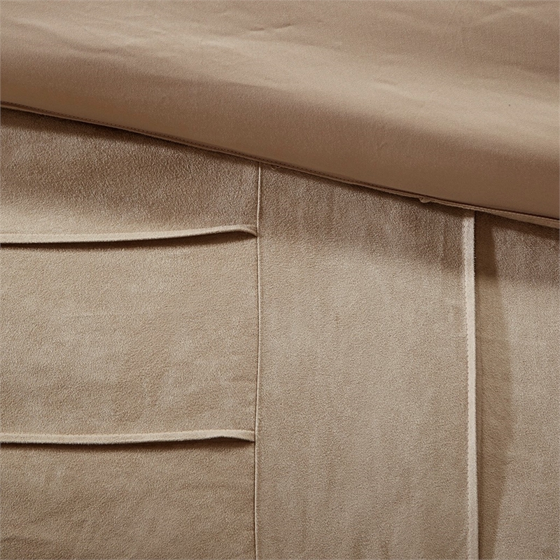 Pemberly Row 7-piece Transitional Microsuede Comforter Set - Beige Finish