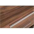 Pemberly Row Contemporary Wood and Stainless Steel Nightstand in Walnut