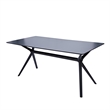 Pemberly Row Mid-Century 47''x31.5''x28.9''H Plastic Side Table in Black