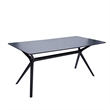 Pemberly Row Mid-Century 47''x31.5''x28.9''H Plastic Side Table in Black