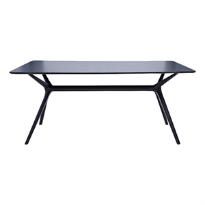 Pemberly Row Mid-Century 47''x31.5''x28.9''H Plastic Side Table in Black