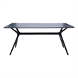 Pemberly Row Mid-Century 47''x31.5''x28.9''H Plastic Side Table in Black