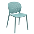 Pemberly Row Mid-Century Plastic Side Chair in Blue (Set of 4)