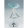 Pemberly Row Adjustable Acrylic Plastic Bar Stool in Clear with chrome base