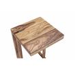 Pemberly Row Contemporary Solid Sheesham Wood C Table in Natural (Set of 2)