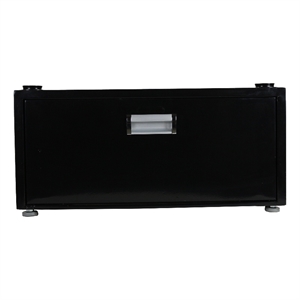 Pemberly Row Contemporary Laundry Pedestal with Drawer in Black