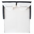 Pemberly Row Polyester/Steel Metal Outdoor Daybed with Pillows in Black