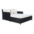 Pemberly Row Polyester/Steel Metal Outdoor Daybed with Pillows in Black