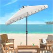 Pemberly Row 9ft Crank Metal Outdoor Umbrella in White and Black