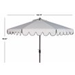 Pemberly Row 9ft Crank Metal Outdoor Umbrella in White and Black
