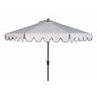 Pemberly Row 9ft Crank Metal Outdoor Umbrella in White and Black