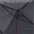 Pemberly Row Elegant Valance 7.5ft Square Metal/Polyester Umbrella in Navy/White