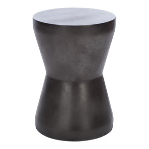 Pemberly Row 17.3&quot Modern Concrete Indoor/Outdoor Accent Table in Black