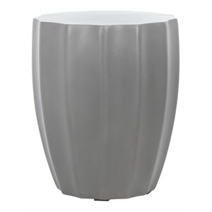 Pemberly Row 17.7&quot Round Concrete Indoor/Outdoor Accent Table in Dark Gray