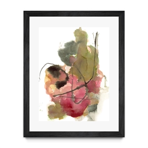 Pemberly Row Modern 24x32 Untitled Matted and Framed in Pink