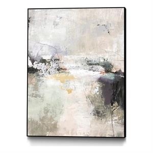 Pemberly Row Modern Canvas 24x32 Garden Gate Framed in Multi-Color