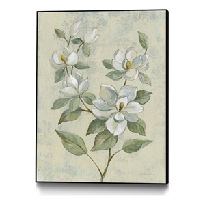 Pemberly Row Canvas 30x40 Sage Magnolia Framed in Multi-Color