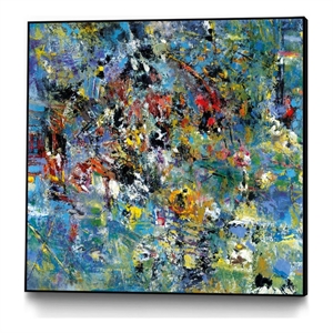 Pemberly Row Modern Canvas 30x30 Carpe Diem 2 Framed in Yellow