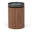 Pemberly Row Round Modern Wood End Table in Walnut/Dark Gray Finish