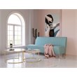 Pemberly Row Modern Fabric & Stainless Steel Sofa in Light Green/Gold