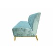 Pemberly Row Modern Fabric & Stainless Steel Sofa in Light Green/Gold