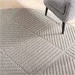 Pemberly Row Round Contemporary Polypropylene Area Rug in Light Gray