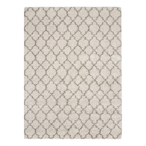 Pemberly Row 7'10&quot x 10'10&quot Cream Shag Indoor Rug Polypropylene