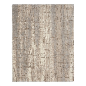 Pemberly Row Luxurious Shag 6'7&quot x 9'2&quot Ivory Beige & Contemporary Indoor Rug