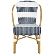 Pemberly Row Wicker/Rattan Side Chairs in Navy and White (Set of 2)