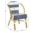 Pemberly Row Wicker/Rattan Side Chairs in Navy and White (Set of 2)