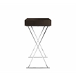 Pemberly Row Wood Veneer & High Polished Steel Console Table in Espresso