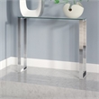 Pemberly Row Modern Narrow Clear Glass Console Table with Chrome Legs 30