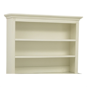 Pemberly Row Traditional Wood Hutch with Adjustable Shelves in White