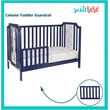 Pemberly Row Modern Wood Toddler Guard Rail in Navy Blue Finish