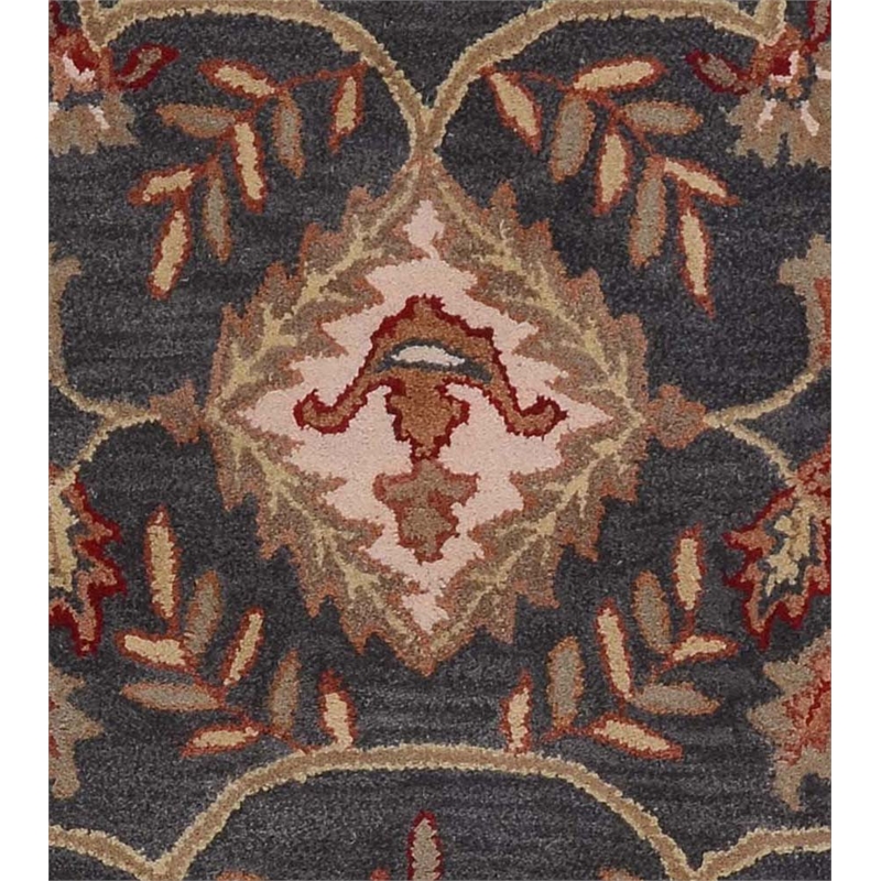Pemberly Row Contemporary 4X6 Charcoal Handtufted Wool Area Rug