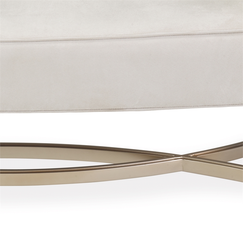 Pemberly Row Modern Faux-Suede Bed Bench - Doeskin/Chardonnay