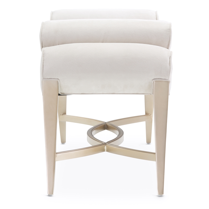 Pemberly Row Modern Faux-Suede Bed Bench - Doeskin/Chardonnay