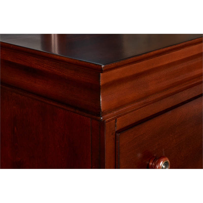 Pemberly Row Modern Solid Wood Engineered Wood Dresser in Cherry