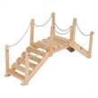 Pemberly Row Transitional Cedar Wood Decorative Garden Bridge in Beige