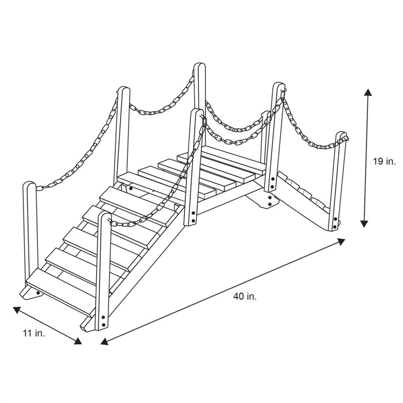 Pemberly Row Transitional Cedar Wood Decorative Garden Bridge in Beige